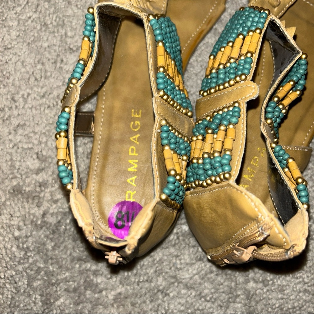 Rampage Women’s 8.5 Flat Beaded Sandals - Picture 5 of 6